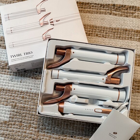 T3 Twirl Trio Curling Iron Set - White and Rose Gold - Picture 11 of 15